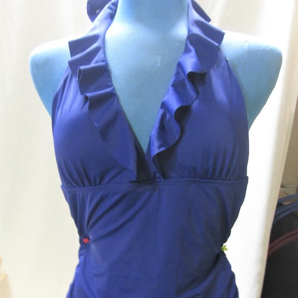 blue 1 pc bathing suit size 10 - Picture 1 of 5